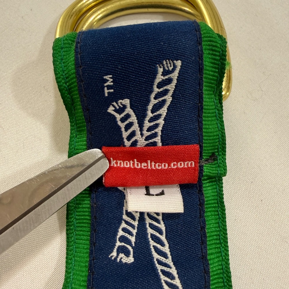 Knot Belt Co D-Ring Belt Large Navy Rope Knot Canvas Webbing Unisex Nautical - Picture 3 of 5